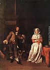 Gabriel Metsu Famous Paintings - The Hunter and a Woman